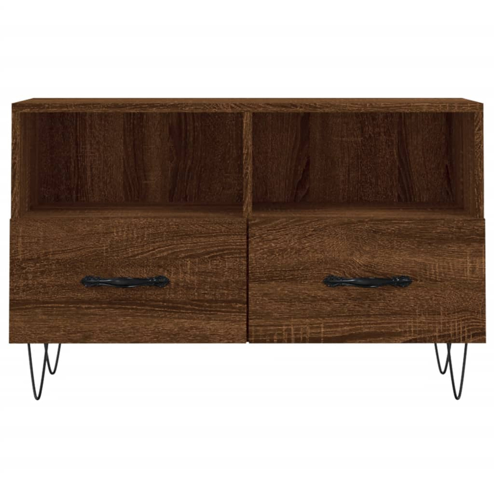 vidaXL 2 Drawer 2 Shelf Brown Oak TV Cabinet Image 5