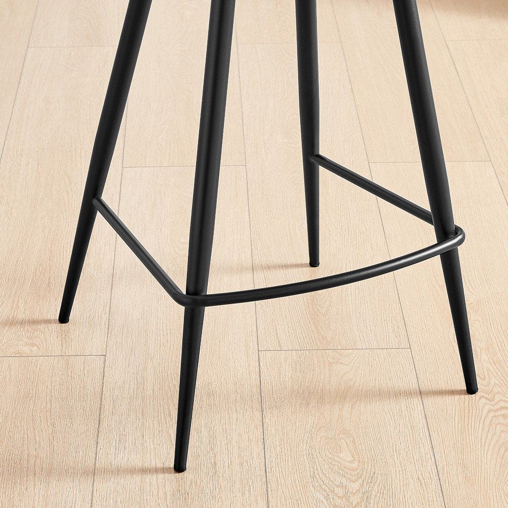 Furniturebox Boston Tan and Black Faux Leather Bar Stool Set of 2 Image 4