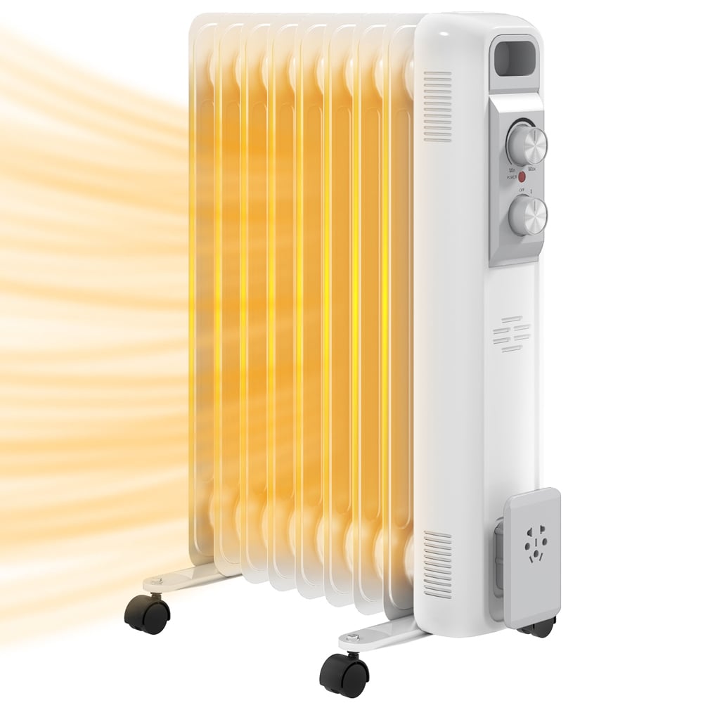 HOMCOM 9 Fin White Oil Filled Heater Radiator 1500W Image 3
