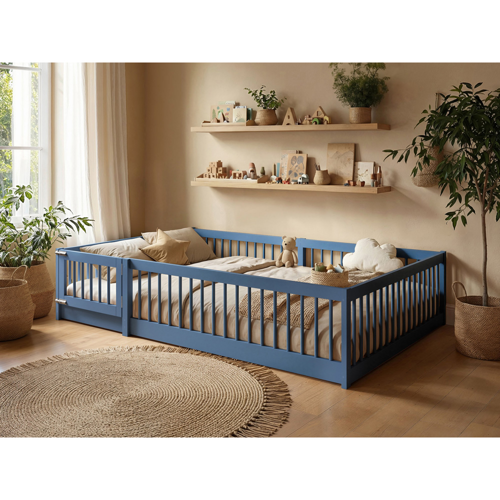 Flair Imogen Small Double Blue Montessori Toddler Floor Bed Image 5