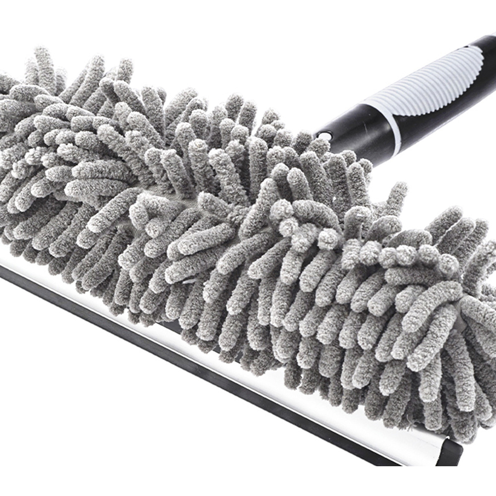 Living and Home Grey Extendable Window Cleaning Squeegee Tool with Scrubber Image 5