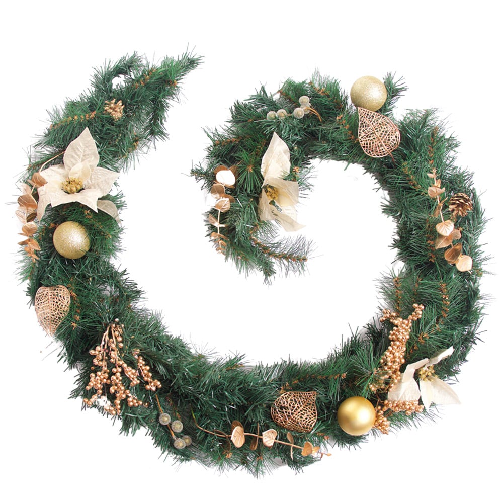 Best Artificial Gold Christmas Garland 180cm Image 1