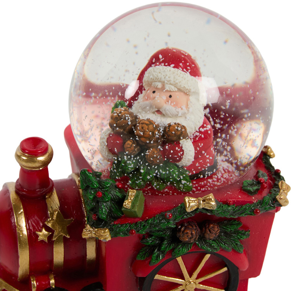 Santa Snowman Train Snow Globe Image 6