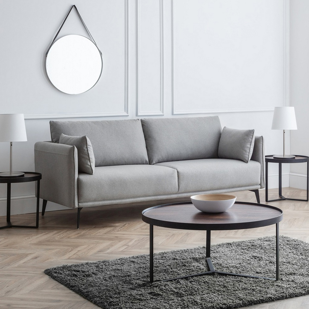 Julian Bowen Rohe 3 Seater Platinum Wool Sofa Image 4