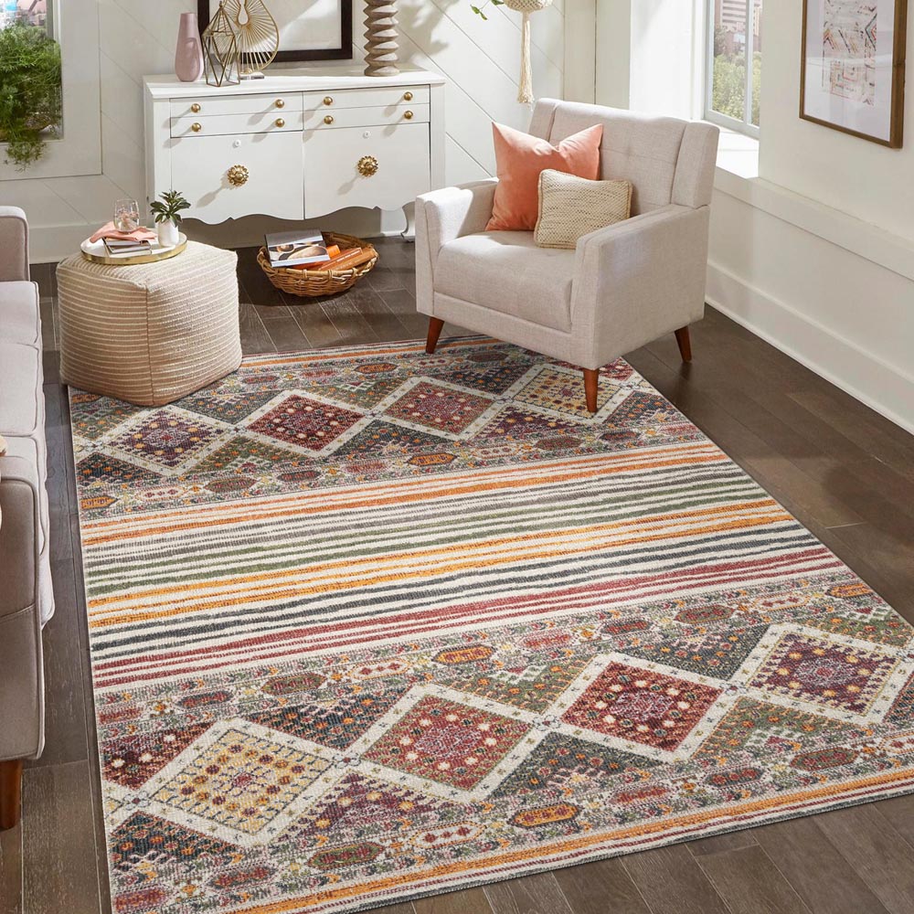 Desire Rugs Aress Multicolour Aztec Rug 160 x 230cm Image 2