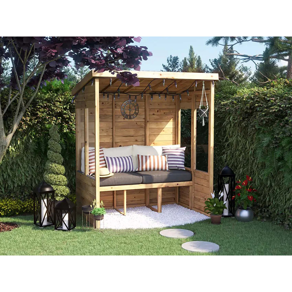 Dunster House Apocallipo 2 Seater 6 x 4ft Brown Pent Garden Arbour with Glazed Panels Image 3