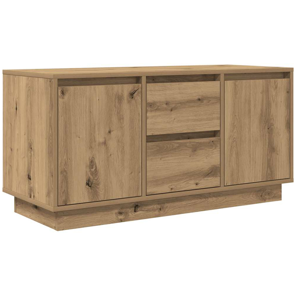 vidaXL 2 Door 2 Drawer Artisan Oak TV Cabinet with LED Lights Image 2