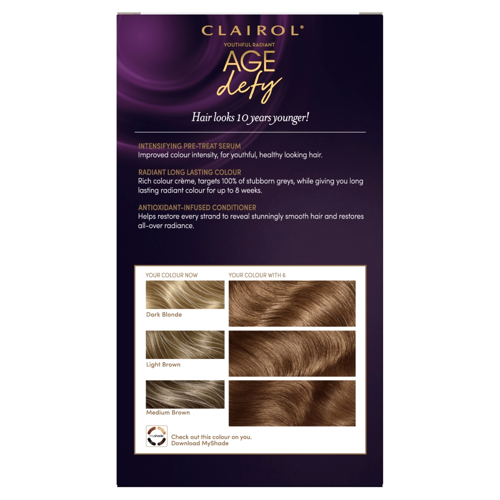 Clairol Nice'n Easy Age Defy Light Brown 6 Permanent Hair Dye Image 3