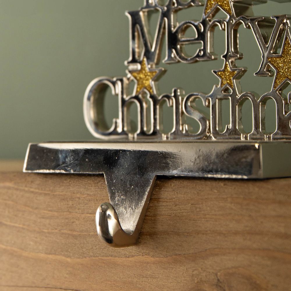 Samuel Alexander Silver We Wish You a Merry Christmas Stocking Hanger 22cm Image 4