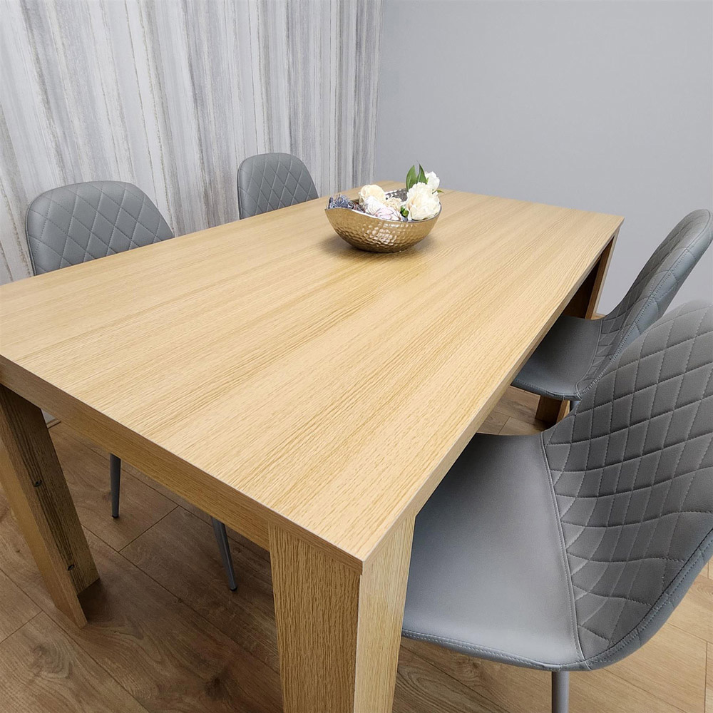 Portland 4 Seater Dining Set Oak Effect and Grey Image 6