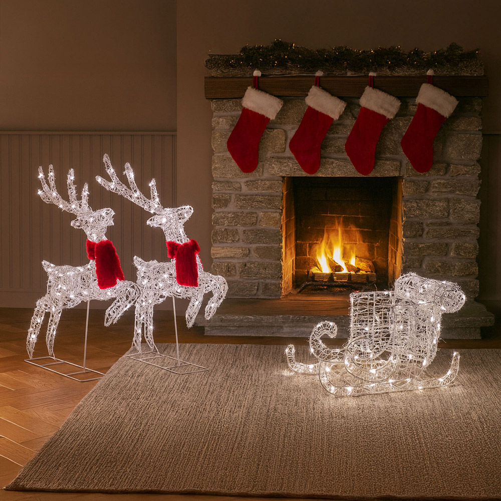 Neo 240 Mixed LED Sleigh Reindeer Christmas Decoration 65cm Image 3