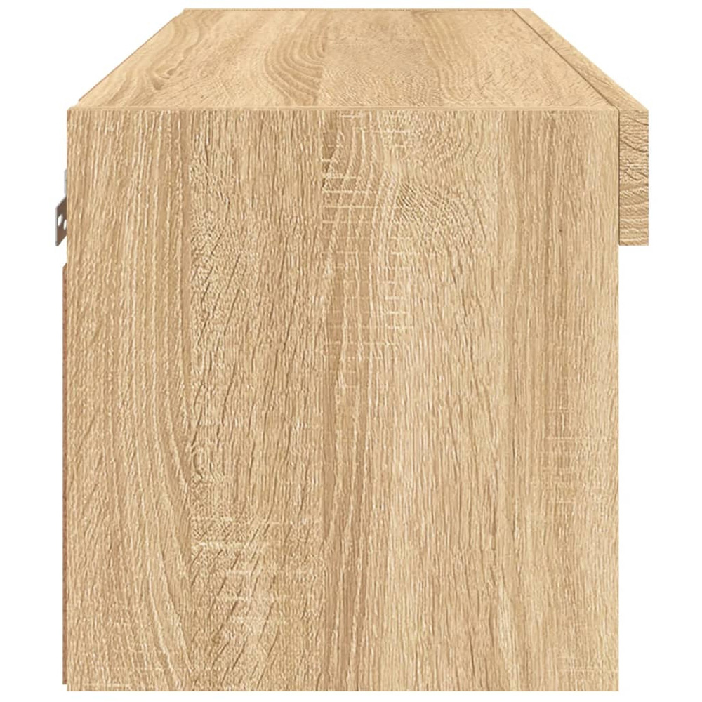 vidaXL Single Shelf Sonoma Oak Wall Mounted TV Cabinet with LED Lights Image 8