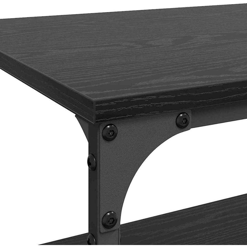 vidaXL 3 Shelf Black Oak Kitchen Trolley Image 8