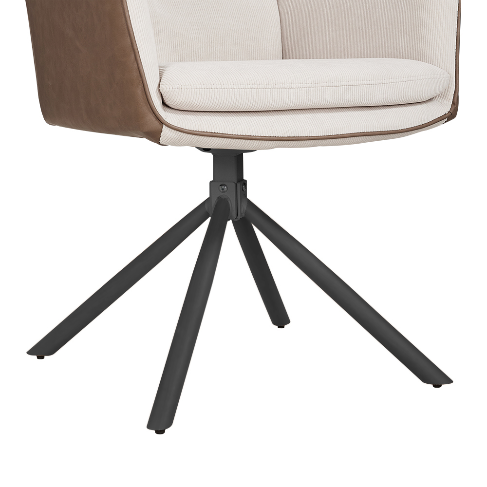 Living and Home Beige Modern Office Chair Accent Chair Image 6
