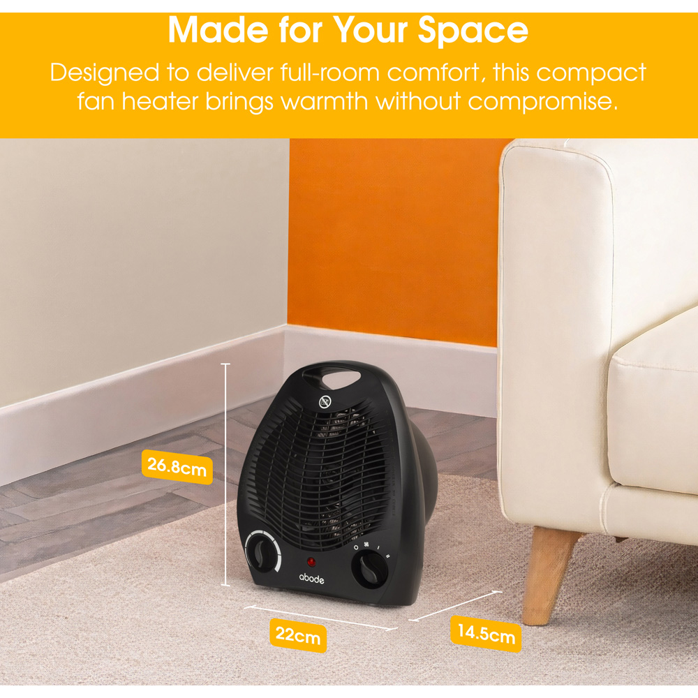Abode AFH1002B Black Fan Heater 2000W Image 9