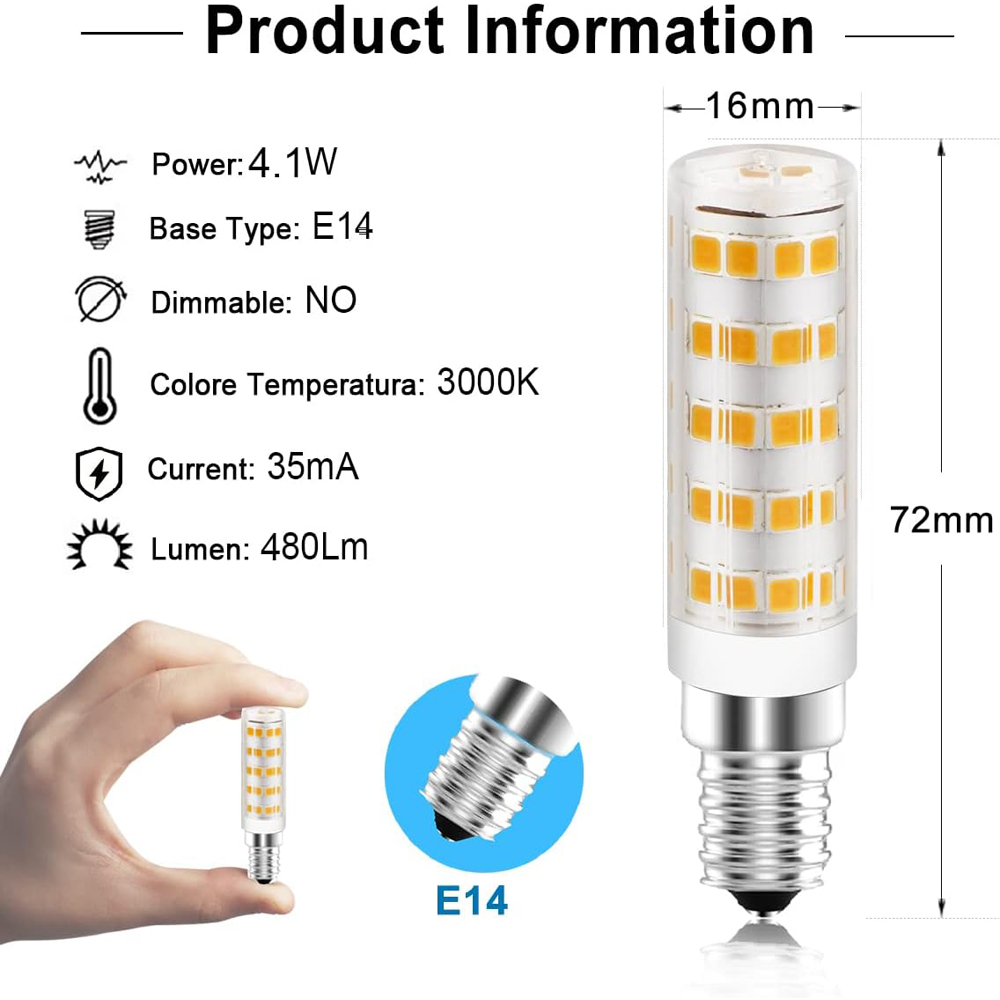 ExtraStar 6 Pack E14 LED 4.1W Wam White Mini Bulb Image 5