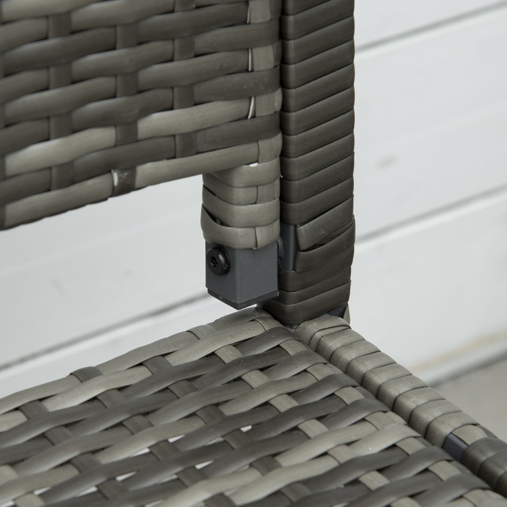 Outsunny 2 Seater Grey Rattan Bench Image 3
