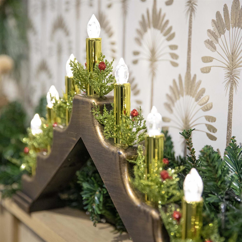 Shatchi Plastic Brass Finish Candle Bridge 30 x 50 x 6.5cm Image 3