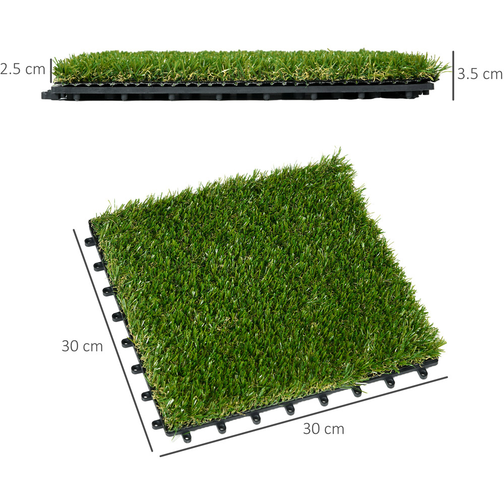 Outsunny 25mm Artificial Grass Turf Mat 30 x 30cm 10 Pack Image 7
