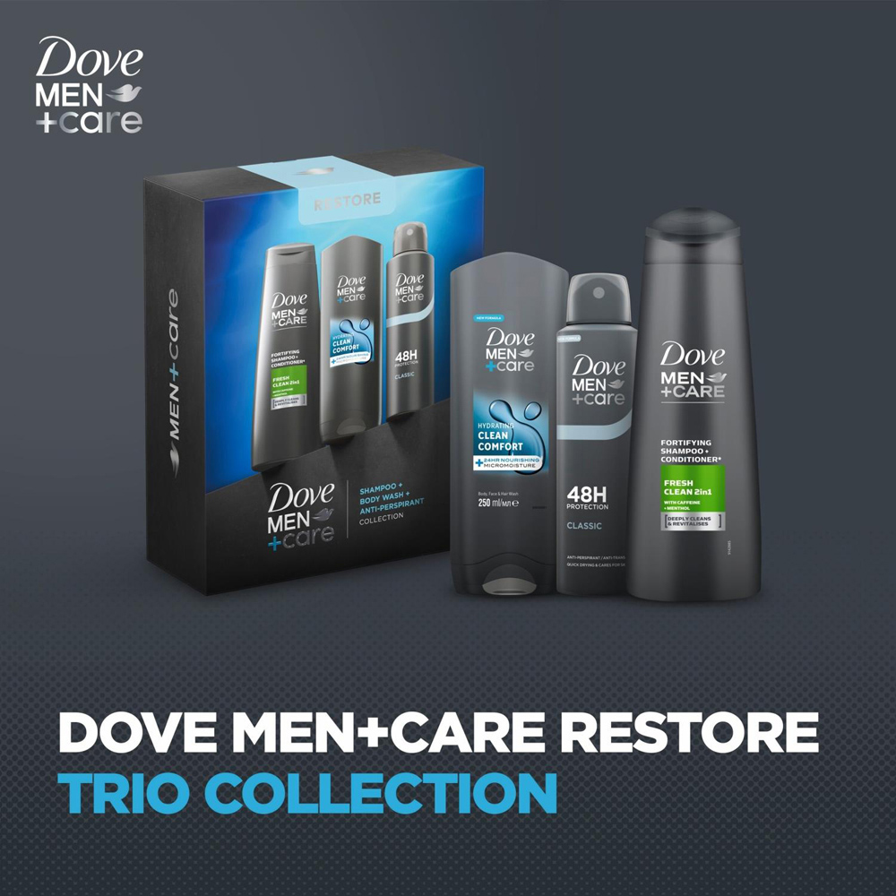 Dove Men Care Restore Trio Gift Set 3 Piece 3 Pack Image 4