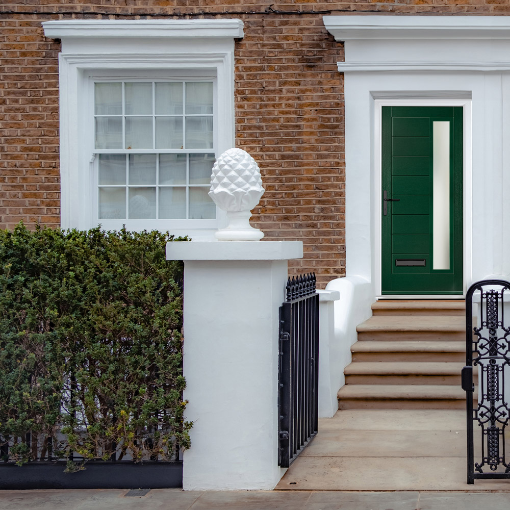 Crystal-Direct Monza Green GRP Clear Glass Right Hand Open Front Door 890 x 2090mm Image 2