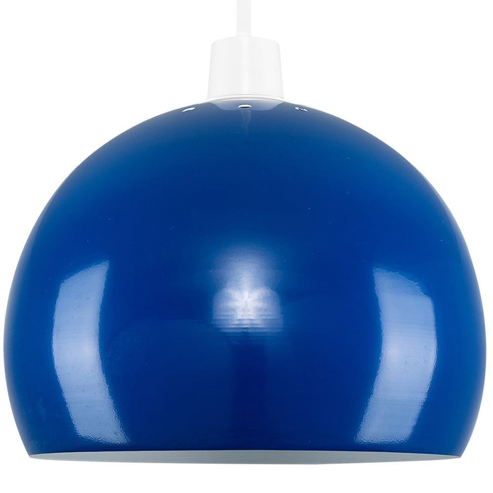 ValueLights Navy Blue Arco Mini Metal Pendant Light Shade Image 1