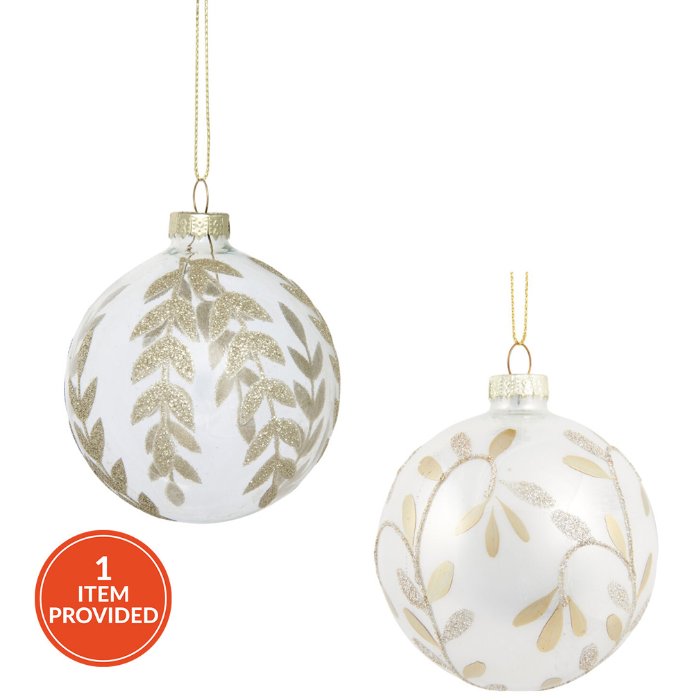 Clear Leaf Design Assorted Bauble - Clear Image 1