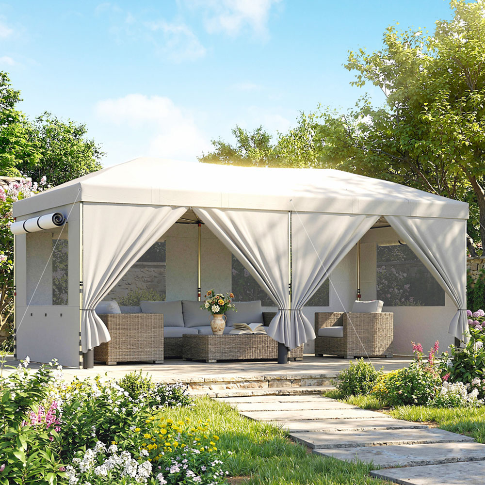Outsunny 3 x 6m White Pop Up Gazebo Image 1