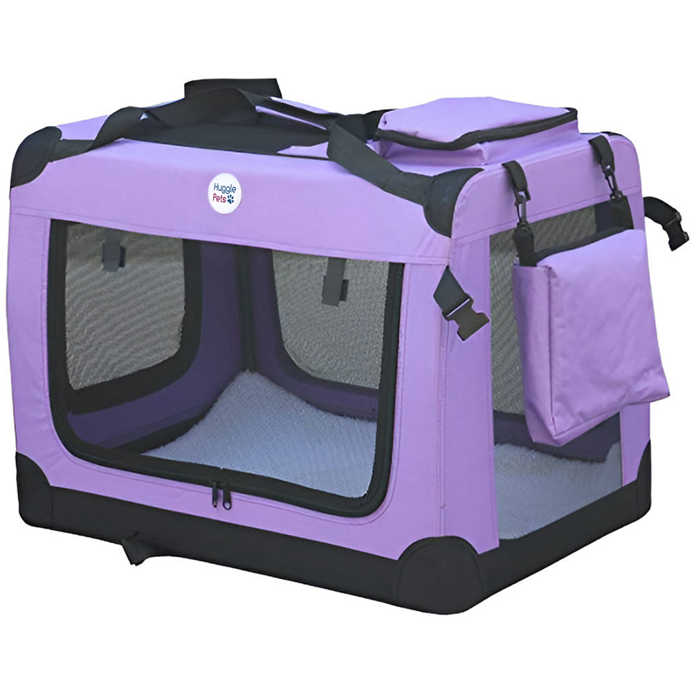 HugglePets Small Purple Fabric Crate 50cm Image 1