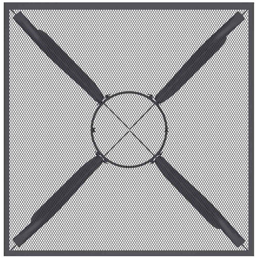 vidaXL 2 Seater Anthracite Steel Mesh Square Garden Table Image 4