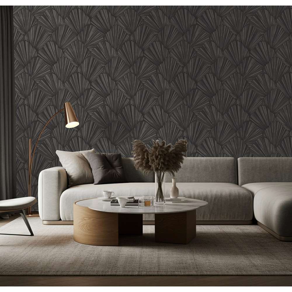 Belgravia Decor Allegra Black Vinyl Wallpaper Image 3