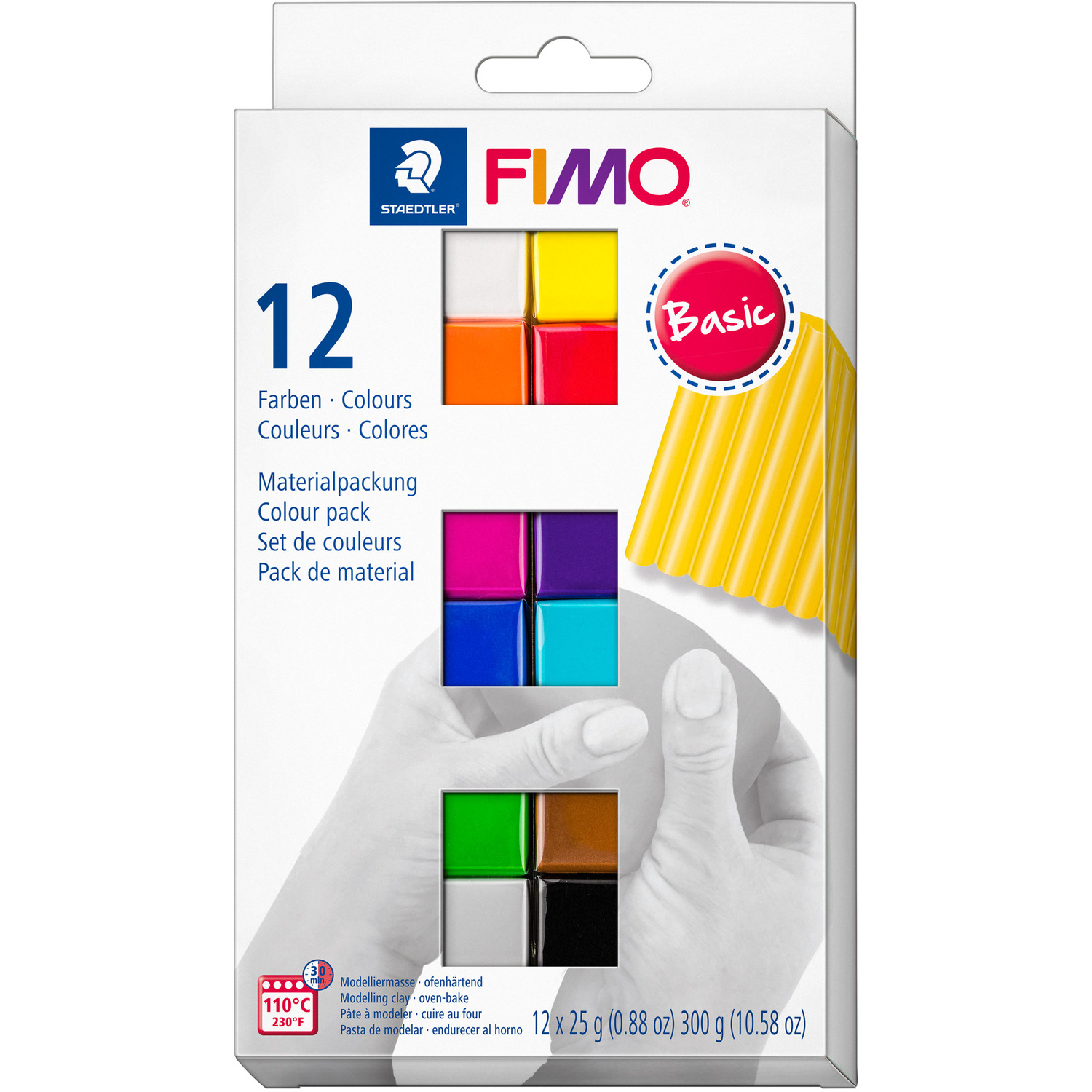 Staedtler Fimo Soft Modelling Clay Basic Colours 12 Pack Image 1