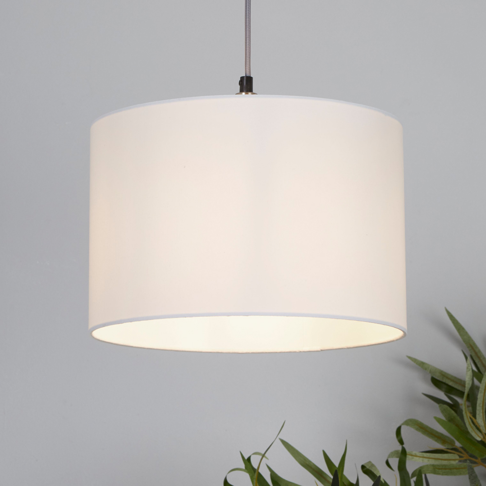 Lighting Collection Yates White Drum Lamp Shade 30cm Image 2