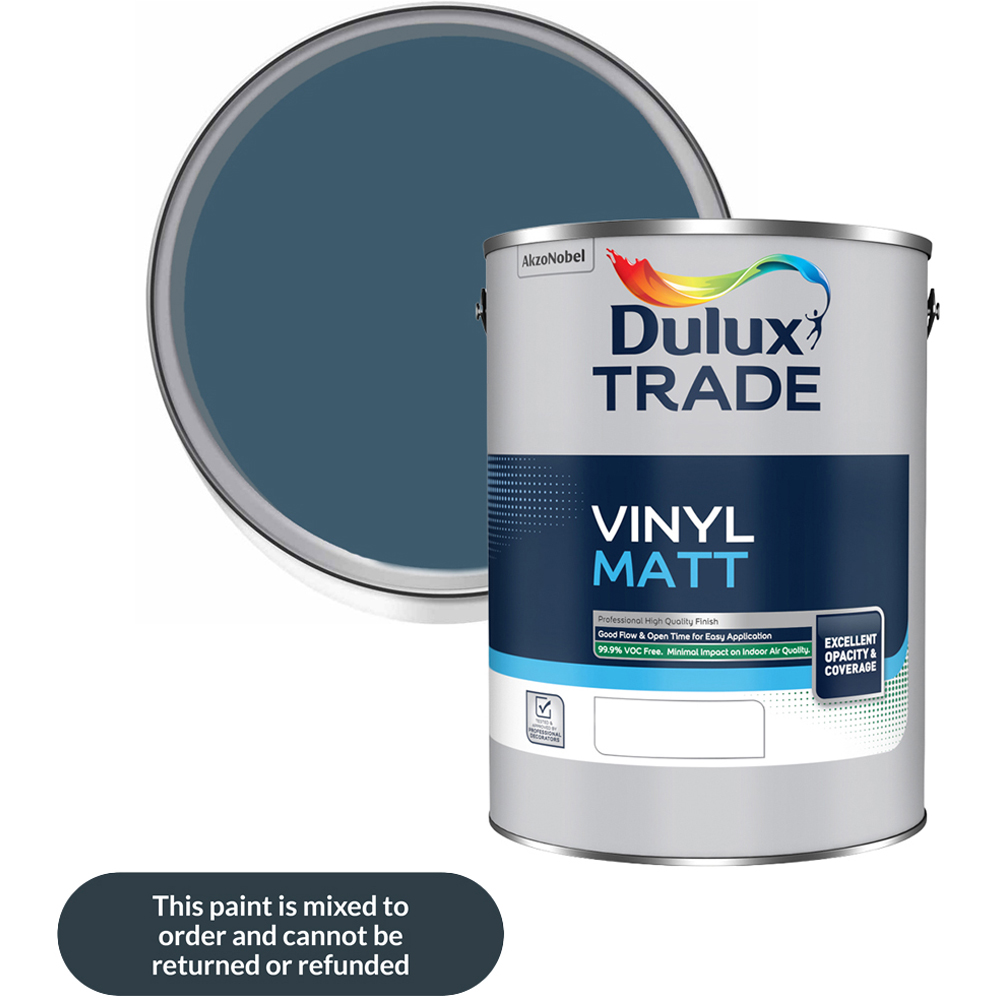 Dulux Trade Indigo Shade Walls and Ceilings Vinyl Matt Paint 5L Image 1