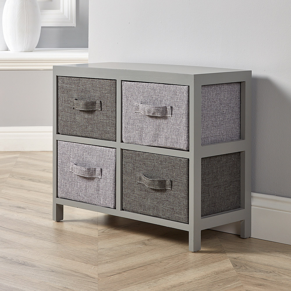 Home Source Metro 4 Drawer Grey Chest of Drawers Image 6