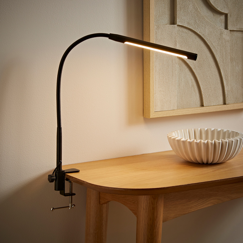 ValueLights Daylight Black Clamp LED Desk Lamp Image 7