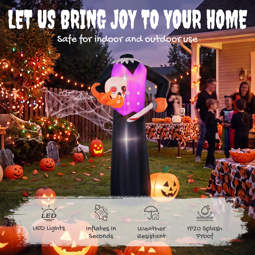 Outsunny Inflatable Headless Skeleton Halloween Decoration 6ft Image 7