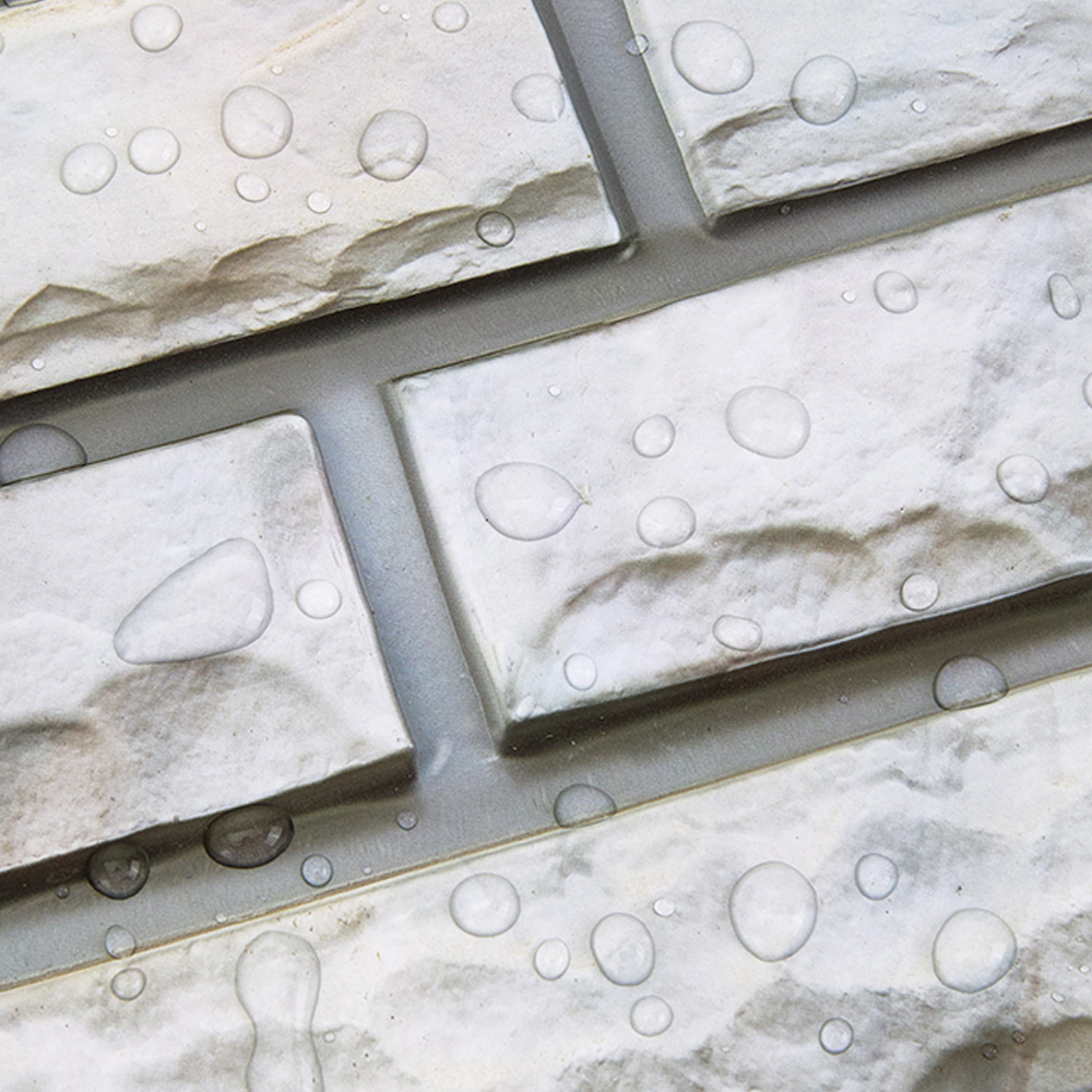 Living and Home Brick Effect Beige and Light Grey Self Adhesive Wall Sticker 10 Pack Image 4