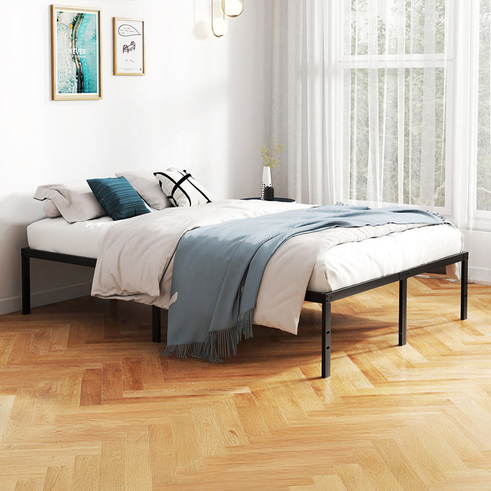 Costway Double Metal Platform Bed Frame Image 1