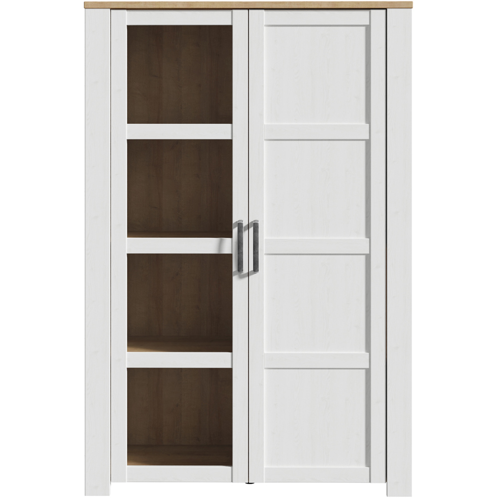Florence Bohol 2 Door White Riviera Oak Display Cabinet Image 3