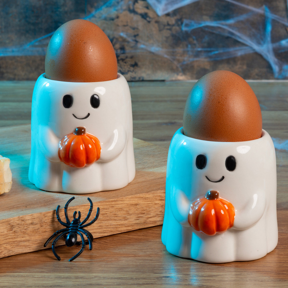 Pack of 2 Ghost Egg Cups White Image 3