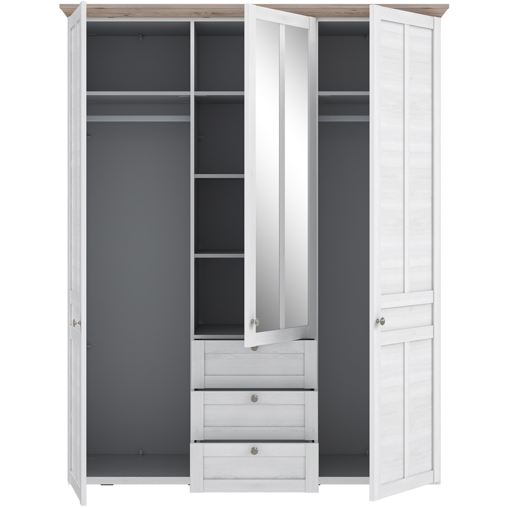 Florence Illopa 3 Door 3 Drawer Nelson and Snowy Oak Wardrobe Image 5