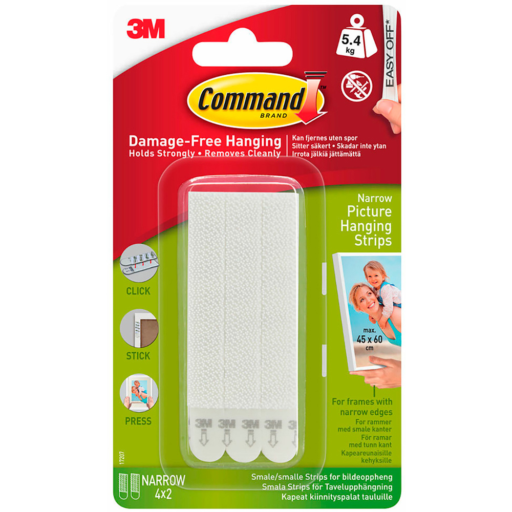 Command White Damage Free Narrow Picture Hanging Strips Image 1