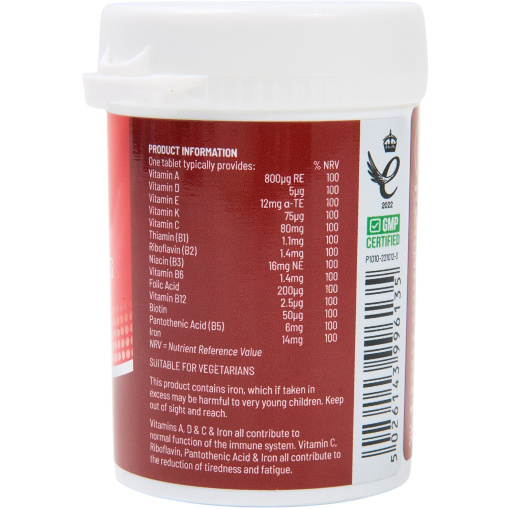 Pack of 60 Basic Nutrition Multivitamins and Iron Tablets Image 2