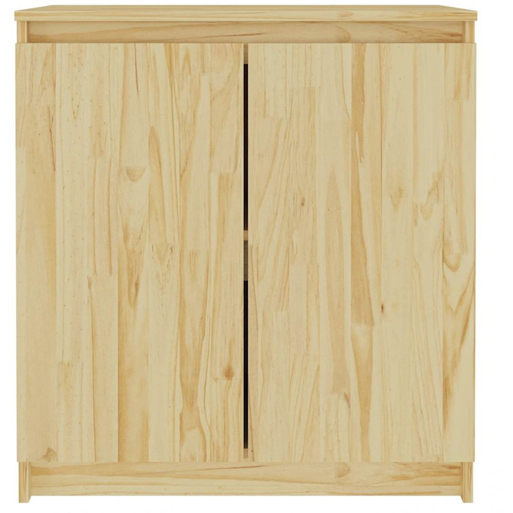 vidaXL 2 Door Natural Solid Pine Wood Side Cabinet Image 4