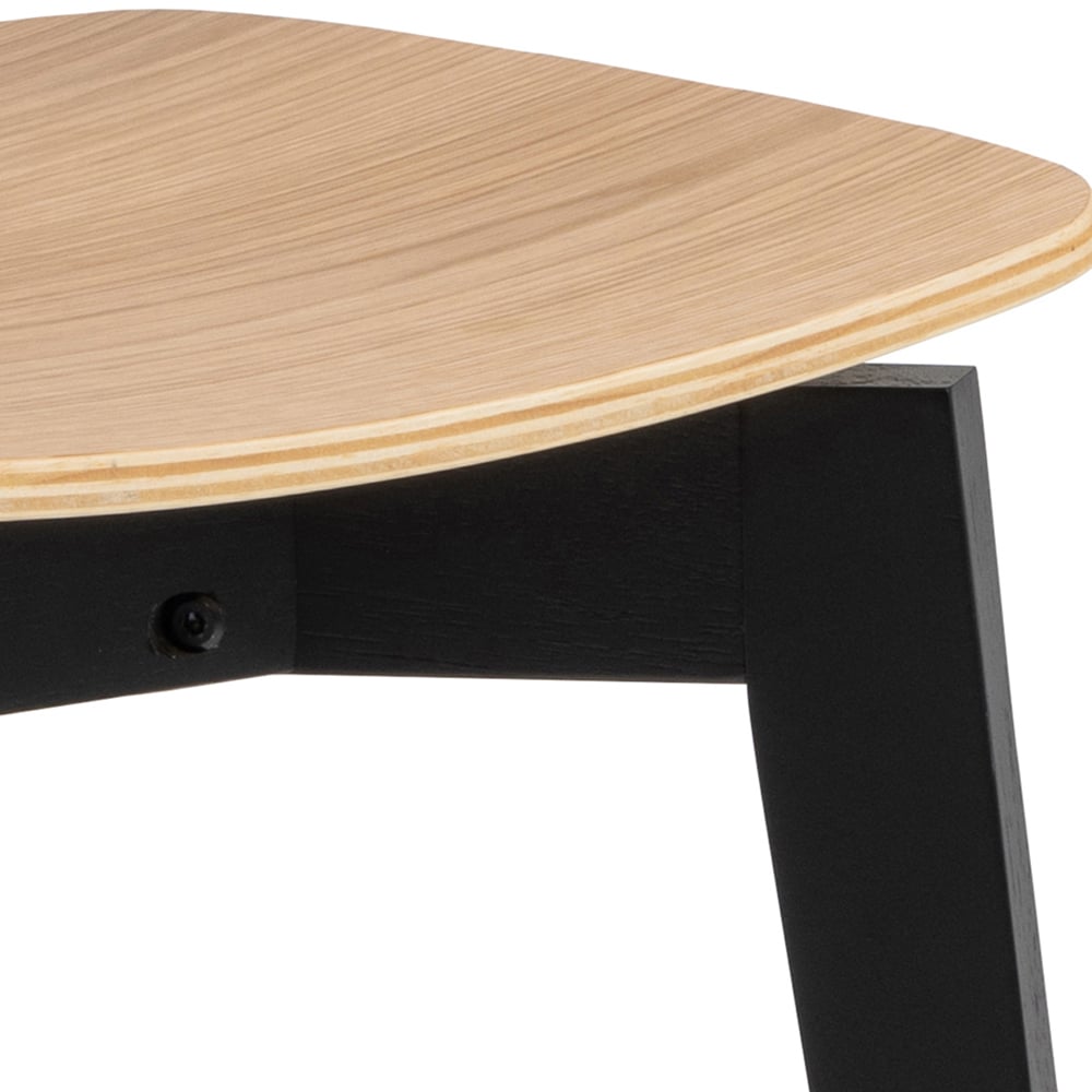 Florence Roxby 4 Seater Round Dining Table Set Oak and Black Image 8