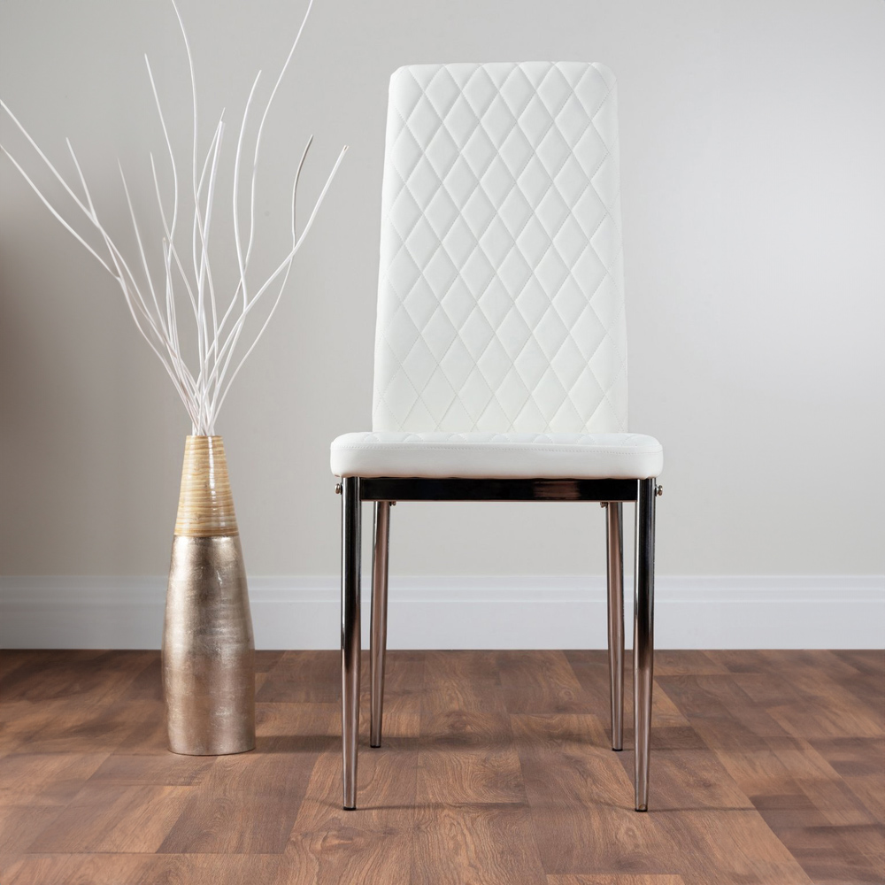 Furniturebox Arona Valera Marble Effect 6 Seater Round Dining Set White and Black Image 3