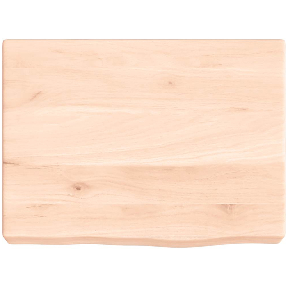 vidaXL 40cm Natural Untreated Solid Oak Wood Floating Wall Shelf Image 4
