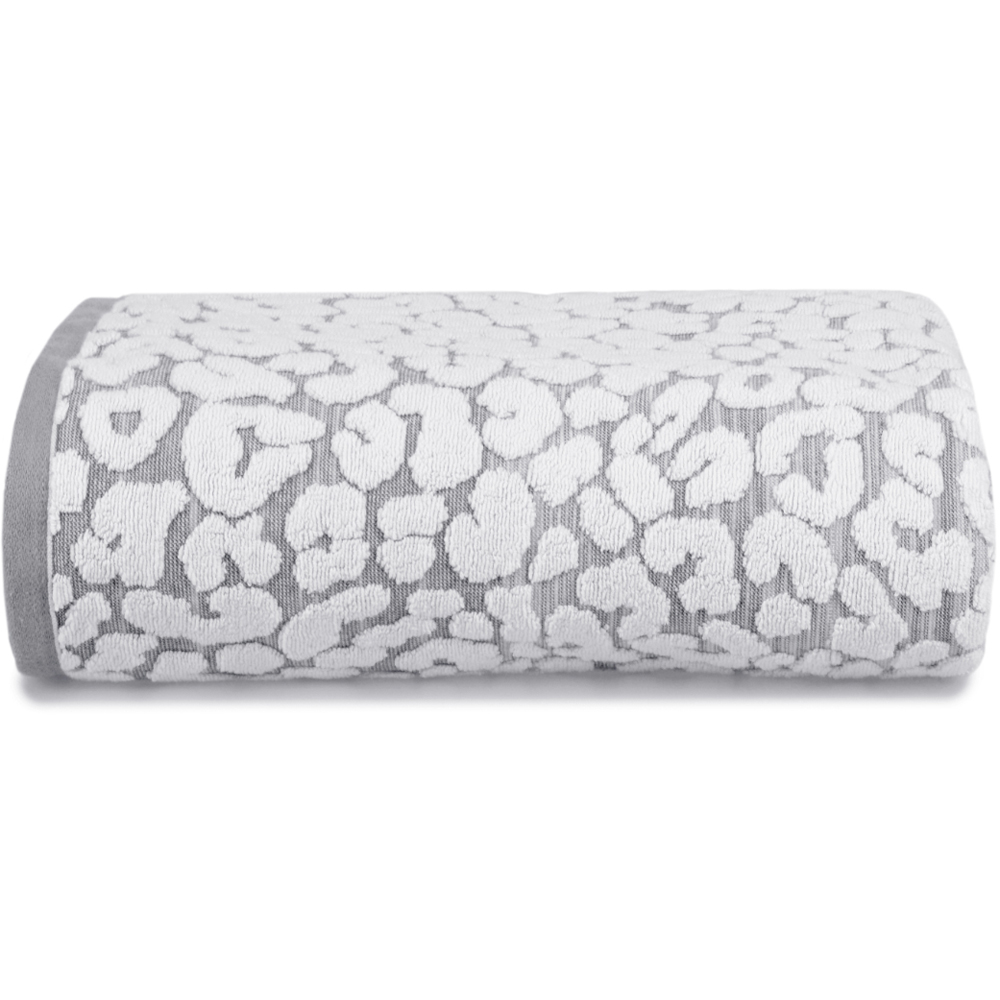 Allure Bath Fashions Luxury Jacquard Monochrome Leopard Bath Sheet Image 1