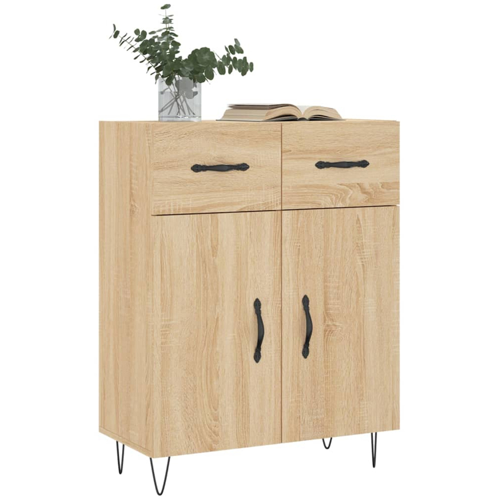vidaXL 2 Door 2 Drawer Sonoma Oak Sideboard Image 3